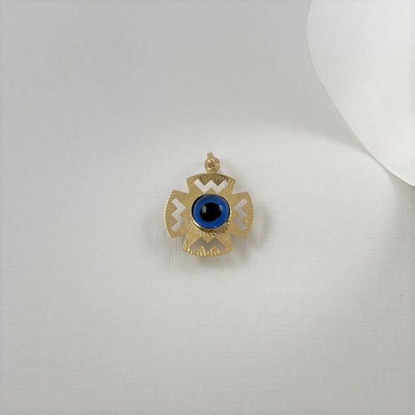 Μενταγιόν φυλακτό μάτι  - ΚΙΤΡΙΝΟ, ΧΡΥΣΟΣ K9, ΓΥΑΛΙΣΤΕΡΟ, ΜΟΥΡΑΝΟ, BLUE, ΜΟΥΡΑΝΟ, BLACK - 1