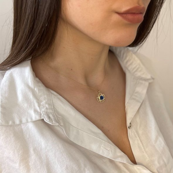 Μενταγιόν φυλακτό μάτι  - ΚΙΤΡΙΝΟ, ΧΡΥΣΟΣ K9, ΓΥΑΛΙΣΤΕΡΟ, ΜΟΥΡΑΝΟ, BLUE, ΜΟΥΡΑΝΟ, BLACK - 2