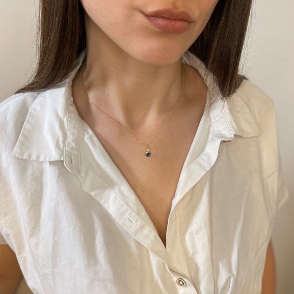 Μενταγιόν φυλακτό μάτι  - ΚΙΤΡΙΝΟ, ΧΡΥΣΟΣ K9, ΓΥΑΛΙΣΤΕΡΟ, ΜΟΥΡΑΝΟ, BLUE, ΜΟΥΡΑΝΟ, BLACK - 2