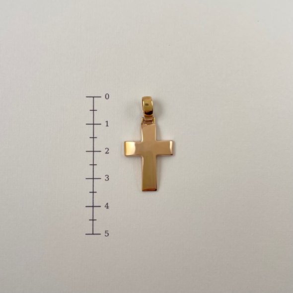 Σταυρός χρυσός - ΡΟΖ, ΧΡΥΣΟΣ K14, ΓΥΑΛΙΣΤΕΡΟ - 2