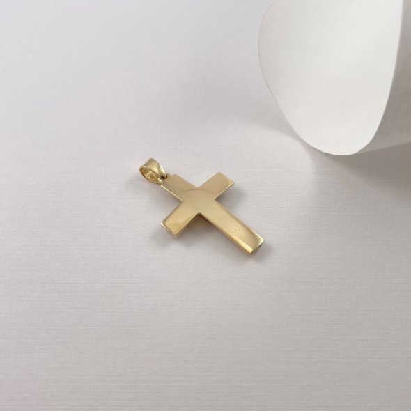 Σταυρός δίχρωμος  - ΚΙΤΡΙΝΟ-ΛΕΥΚΟ, ΧΡΥΣΟΣ K14, ΜΑΤ-ΓΥΑΛΙΣΤΕΡΟ - 1