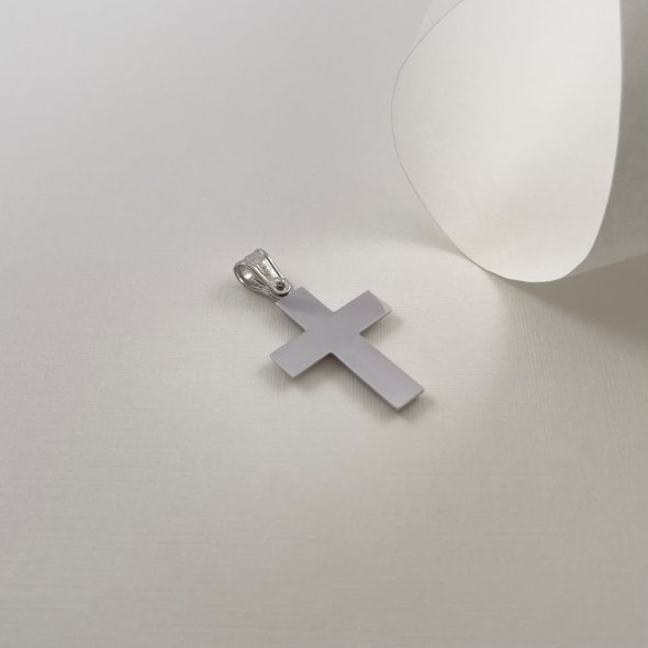 Σταυρός λευκόχρυσος  - ΛΕΥΚΟ, ΧΡΥΣΟΣ K14, ΜΑΤ-ΓΥΑΛΙΣΤΕΡΟ - 1