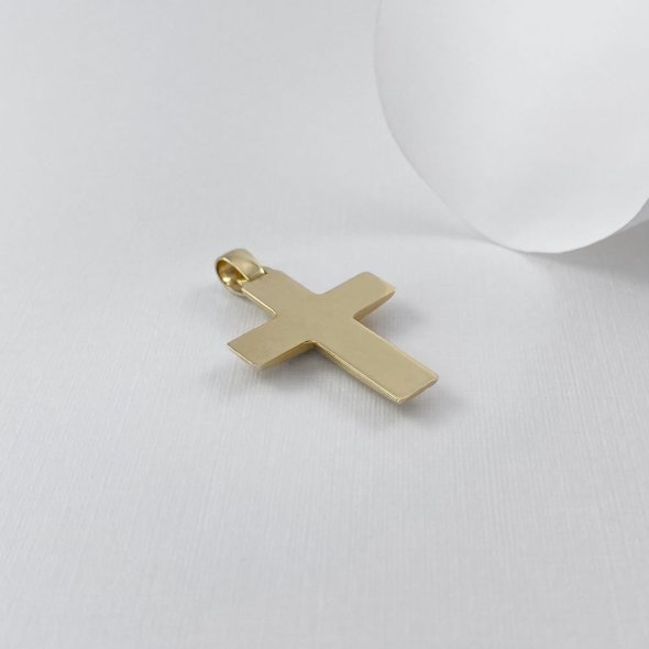 Σταυρός δίχρωμος κίτρινος-λευκός με ζιργκόν - ΚΙΤΡΙΝΟ-ΛΕΥΚΟ, ΧΡΥΣΟΣ K14, ΜΑΤ-ΓΥΑΛΙΣΤΕΡΟ, ΖΙΡΓΚΟΝ, WHITE - 1