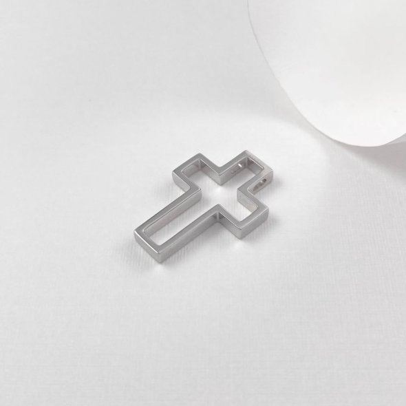 Σταύρος διάτρητος με ζιργκόν - ΛΕΥΚΟ, ΧΡΥΣΟΣ K14, ΓΥΑΛΙΣΤΕΡΟ