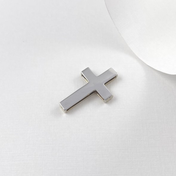 Σταυρός διπλής όψης  - ΚΙΤΡΙΝΟ-ΛΕΥΚΟ, ΧΡΥΣΟΣ K14, ΓΥΑΛΙΣΤΕΡΟ - 1