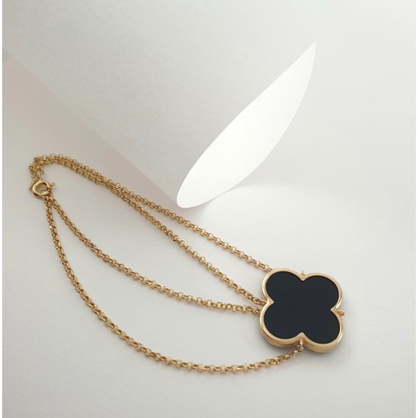 Βραχιόλι με μαύρο λουλούδι σε λίθο μαύρο Όνυχα - ΚΙΤΡΙΝΟ, ΑΣΗΜΙ, ΟΝΥΧΑΣ, BLACK