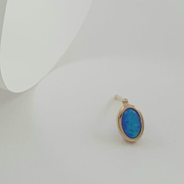 Σκουλαρίκια χρυσά με μπλε Ζιργκον - ΚΙΤΡΙΝΟ, ΧΡΥΣΟΣ K9, ΖΙΡΓΚΟΝ, BLUE - 1