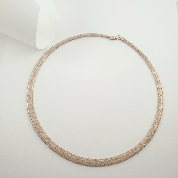 Κολιέ πλακέ Χρυσό - ΚΙΤΡΙΝΟ-ΛΕΥΚΟ, ΧΡΥΣΟΣ K14