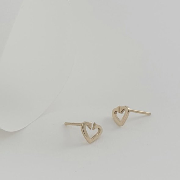 Σκουλαρίκια χρυσές καρδιές  - ΚΙΤΡΙΝΟ, ΧΡΥΣΟΣ K9