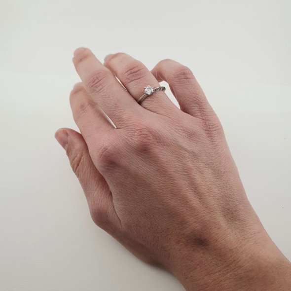 Δαχτυλίδι μονόπετρο από λευκόχρυσο με Ζιργκον με ιδιαίτερο σχεδιασμό - ΛΕΥΚΟ, ΧΡΥΣΟΣ K14, ΖΙΡΓΚΟΝ, WHITE