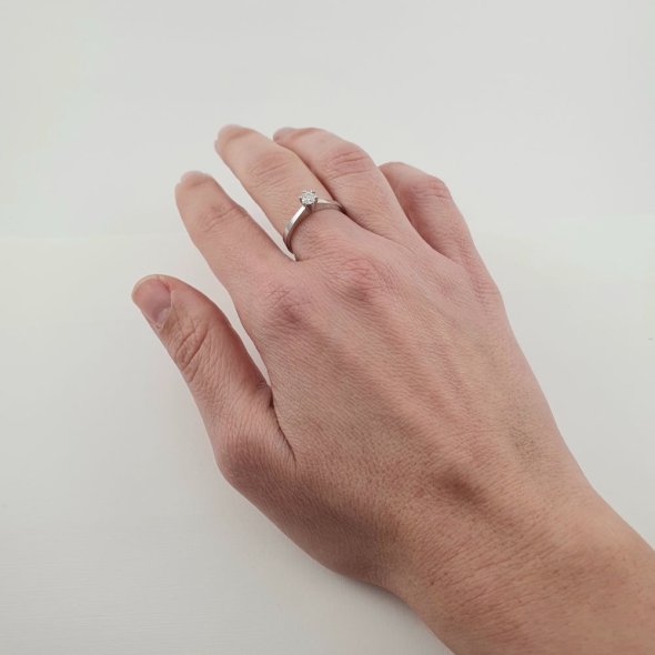 Δαχτυλίδι μονόπετρο από λευκόχρυσο με διαμάντι - ΛΕΥΚΟ, ΧΡΥΣΟΣ K18, ΔΙΑΜΑΝΤΙ, G, 0,24, VS1 - 1