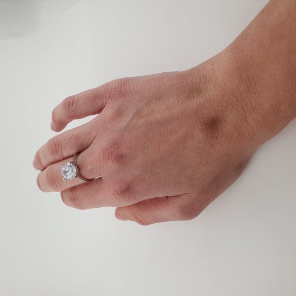 Δαχτυλίδι μονόπετρο από λευκόχρυσο με Ζιργκον - ΛΕΥΚΟ, ΧΡΥΣΟΣ K14, ΖΙΡΓΚΟΝ, WHITE