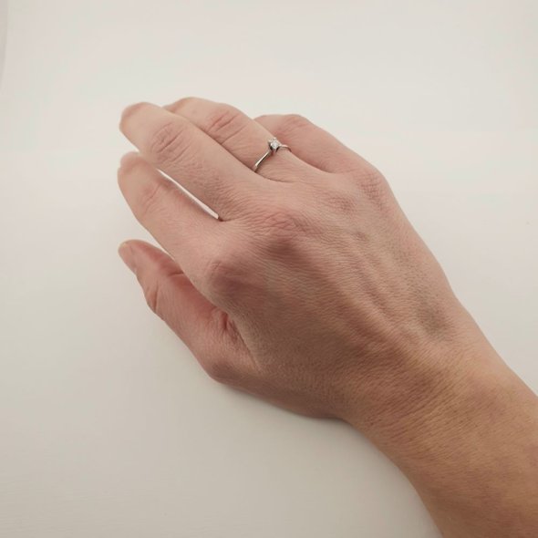 Δαχτυλίδι μονόπετρο από λευκόχρυσο με διαμάντι - ΛΕΥΚΟ, ΧΡΥΣΟΣ K18, ΔΙΑΜΑΝΤΙ, G, 0,10, VS - 2