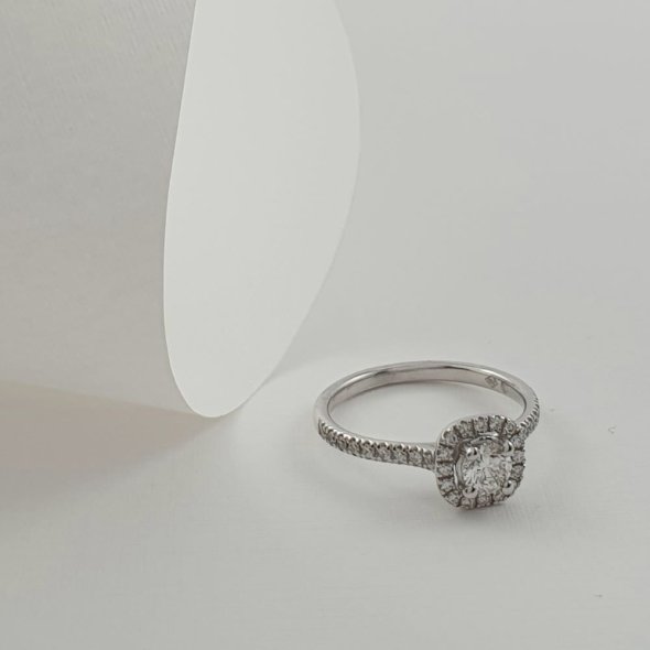 Δαχτυλίδι μονόπετρο με τετράγωνο διαμάντι - ΛΕΥΚΟ, ΧΡΥΣΟΣ K18, ΔΙΑΜΑΝΤΙ, E, 0,30, ΔΙΑΜΑΝΤΙ, 0,22 - 1