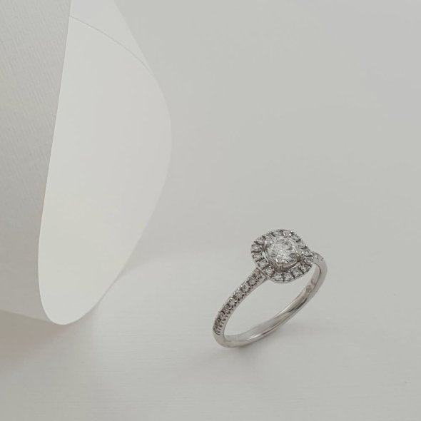 Δαχτυλίδι μονόπετρο με τετράγωνο διαμάντι - ΛΕΥΚΟ, ΧΡΥΣΟΣ K18, ΔΙΑΜΑΝΤΙ, E, 0,30, ΔΙΑΜΑΝΤΙ, 0,22