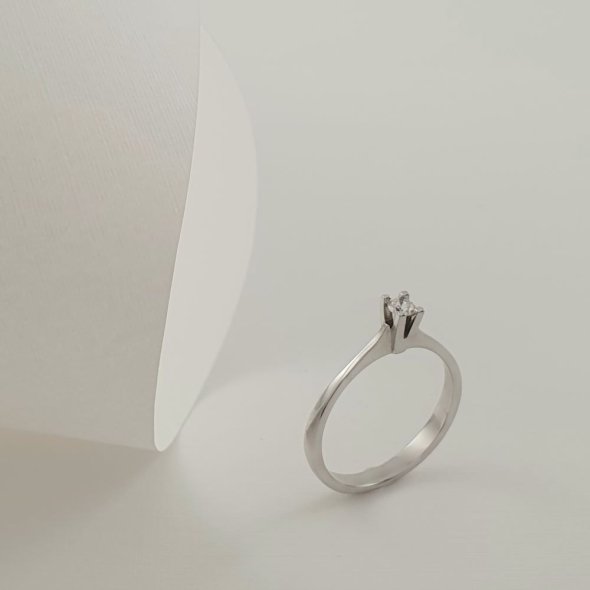 Δαχτυλίδι μονόπετρο από λευκόχρυσο με διαμάντι - ΛΕΥΚΟ, ΧΡΥΣΟΣ K18, ΔΙΑΜΑΝΤΙ, G, 0,10, VS