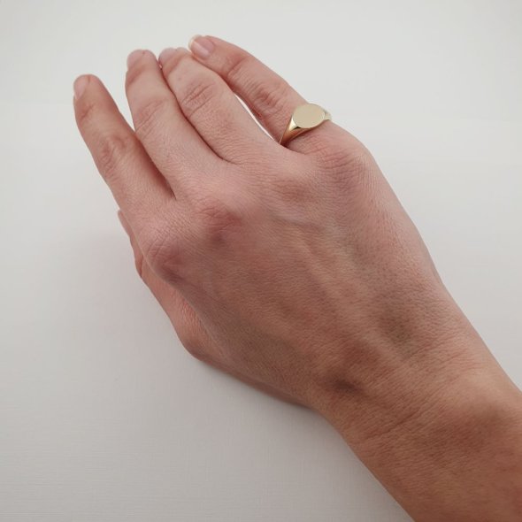 Δαχτυλίδι Chevalier χρυσό λιτό οβάλ - ΚΙΤΡΙΝΟ, ΧΡΥΣΟΣ K14 - 2