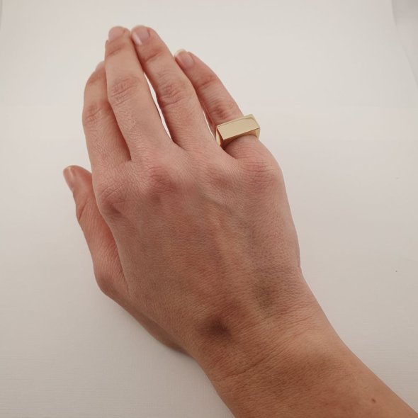 Δαχτυλίδι Chevalier χρυσό λιτό - ΚΙΤΡΙΝΟ, ΧΡΥΣΟΣ K14 - 2