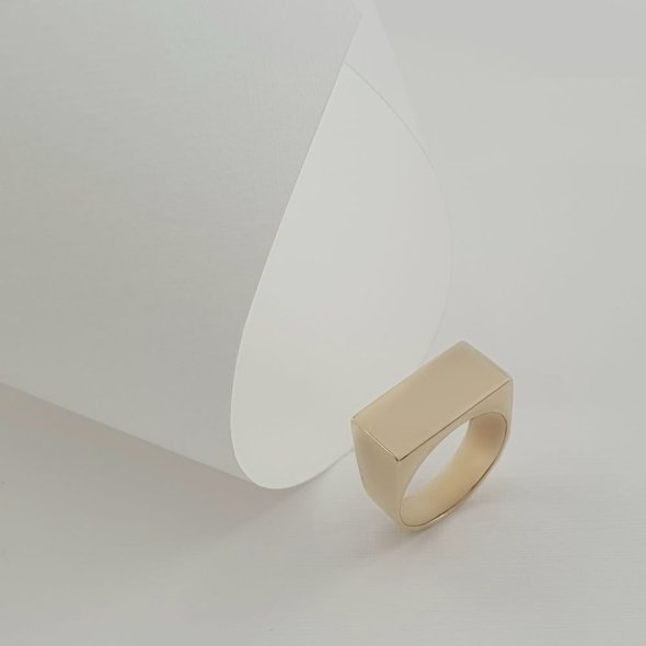 Δαχτυλίδι Chevalier χρυσό λιτό - ΚΙΤΡΙΝΟ, ΧΡΥΣΟΣ K14