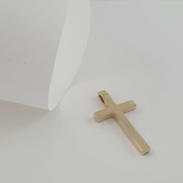 Σταυρός χρυσός λιτός - ΚΙΤΡΙΝΟ, ΧΡΥΣΟΣ K14