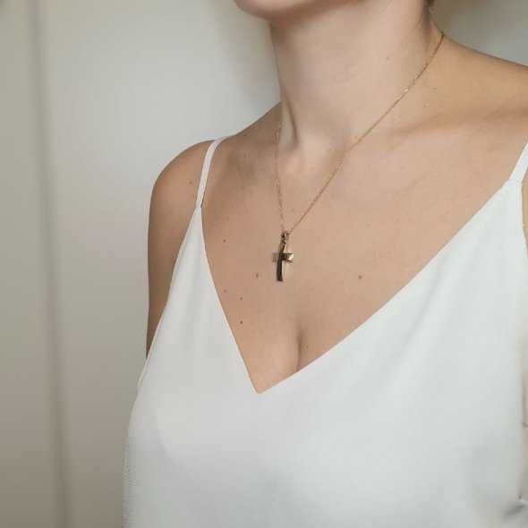 Σταυρός χρυσός λιτός - ΚΙΤΡΙΝΟ, ΧΡΥΣΟΣ K9 - 2