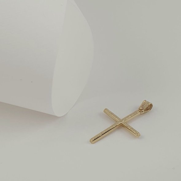 Σταυρός χρυσός λιτός - ΚΙΤΡΙΝΟ, ΧΡΥΣΟΣ K14 - 1