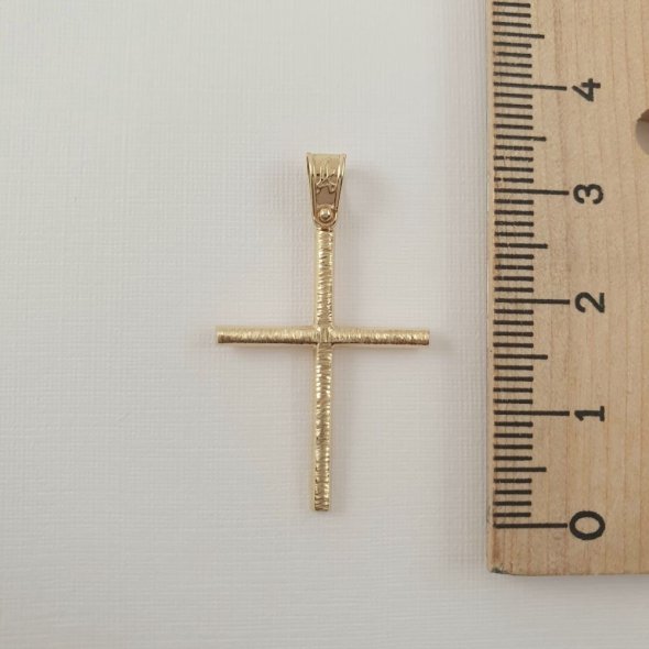 Σταυρός χρυσός λιτός - ΚΙΤΡΙΝΟ, ΧΡΥΣΟΣ K14 - 3