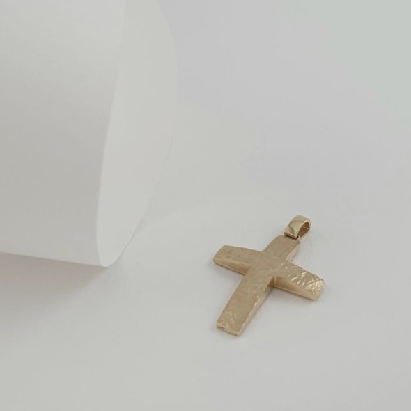 Σταυρός χρυσός 2 όψεων - ΚΙΤΡΙΝΟ, ΧΡΥΣΟΣ K14 - 1