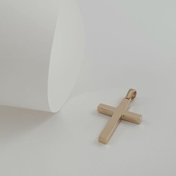 Σταυρός χρυσός 2 όψεων - ΚΙΤΡΙΝΟ, ΧΡΥΣΟΣ K14 - 1