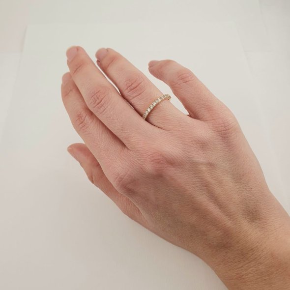 Δαχτυλίδι χρυσό σειρέ με λευκά Ζιργκον - ΚΙΤΡΙΝΟ, ΧΡΥΣΟΣ K14, ΖΙΡΓΚΟΝ, WHITE - 2