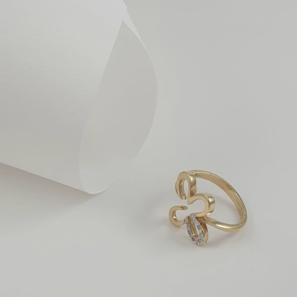 Δαχτυλίδι χρυσό λουλούδι με λευκά Ζιργκον - ΚΙΤΡΙΝΟ, ΧΡΥΣΟΣ K14, ΖΙΡΓΚΟΝ, WHITE - 1