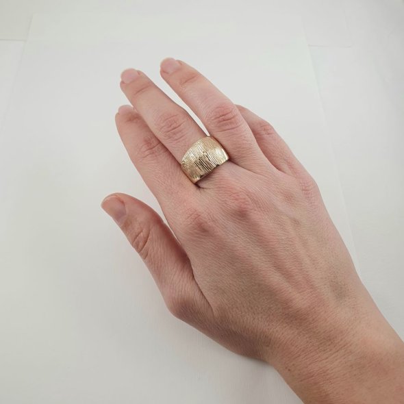 Δαχτυλίδι χρυσό φαρδύ - ΚΙΤΡΙΝΟ, ΧΡΥΣΟΣ K14 - 3