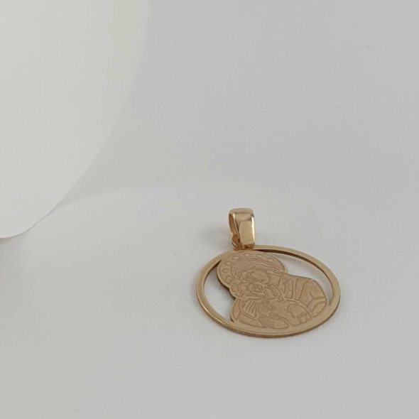 Μενταγιόν Παναγία χρυσό - ΚΙΤΡΙΝΟ, ΧΡΥΣΟΣ K14 - 1