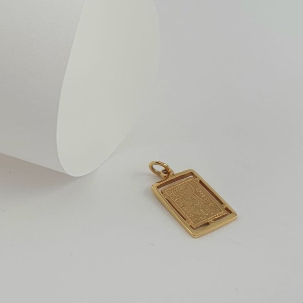 Μενταγιόν Κωνσταντινάτο Χρυσό 2 όψεων - ΚΙΤΡΙΝΟ, ΧΡΥΣΟΣ K14 - 3