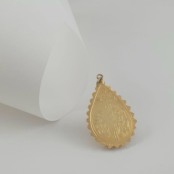 Μενταγιόν Κωνσταντινάτο Φυλακτό Χρυσό Γέννηση-Βάπτιση - ΚΙΤΡΙΝΟ, ΧΡΥΣΟΣ K14