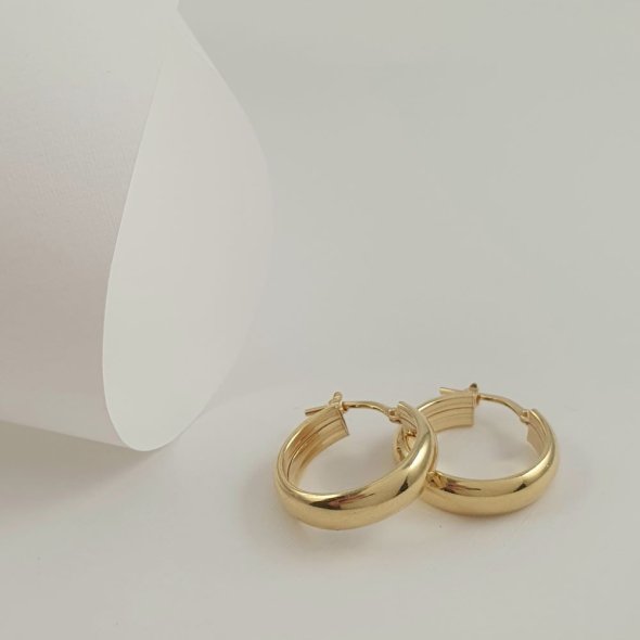 Σκουλαρίκια κρίκοι μικροί λείοι - ΚΙΤΡΙΝΟ, ΑΣΗΜΙ