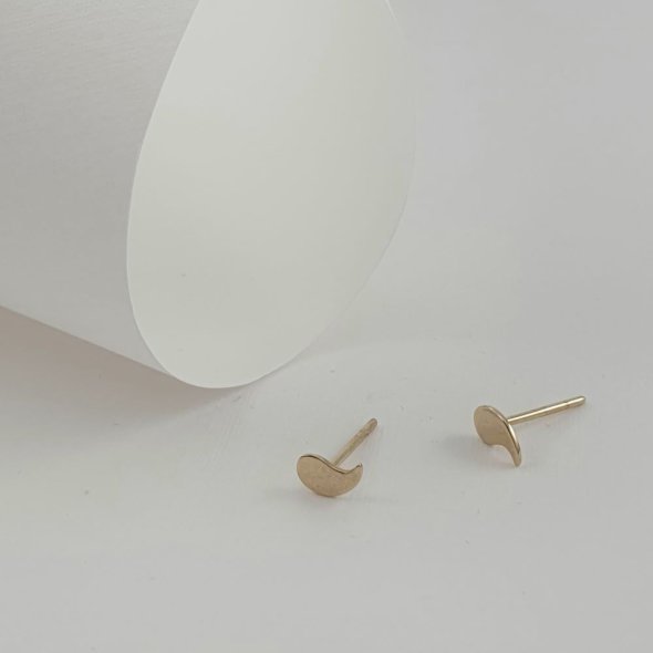 Σκουλαρίκια χρυσά κολλητά σταγόνες - ΚΙΤΡΙΝΟ, ΧΡΥΣΟΣ K9 - 1