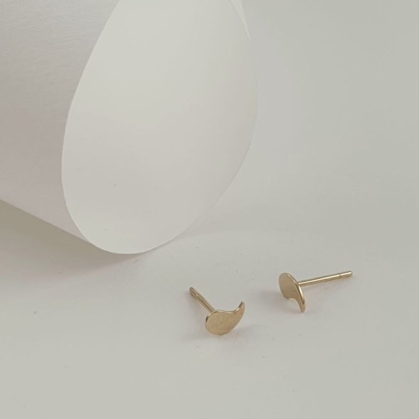 Σκουλαρίκια χρυσά κολλητά σταγόνες - ΚΙΤΡΙΝΟ, ΧΡΥΣΟΣ K9