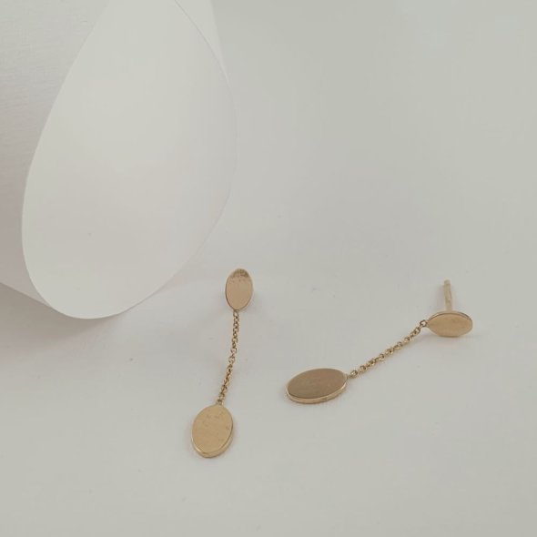 Σκουλαρίκια κρεμαστά χρυσά - ΚΙΤΡΙΝΟ, ΧΡΥΣΟΣ K14