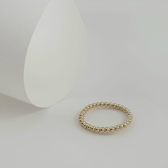 Δαχτυλίδι βέρα με χρυσές μπαλίτσες - ΚΙΤΡΙΝΟ, ΑΣΗΜΙ