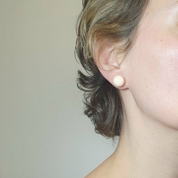 Σκουλαρίκια ροζ μπάλες από Σμάλτο - ΛΕΥΚΟ, ΑΣΗΜΙ, ΣΜΑΛΤΟ, PINK - 2