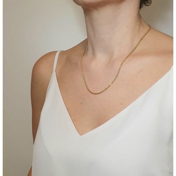 Κολιέ αλυσίδα χρυσή - ΚΙΤΡΙΝΟ, ΧΡΥΣΟΣ K14 - 3