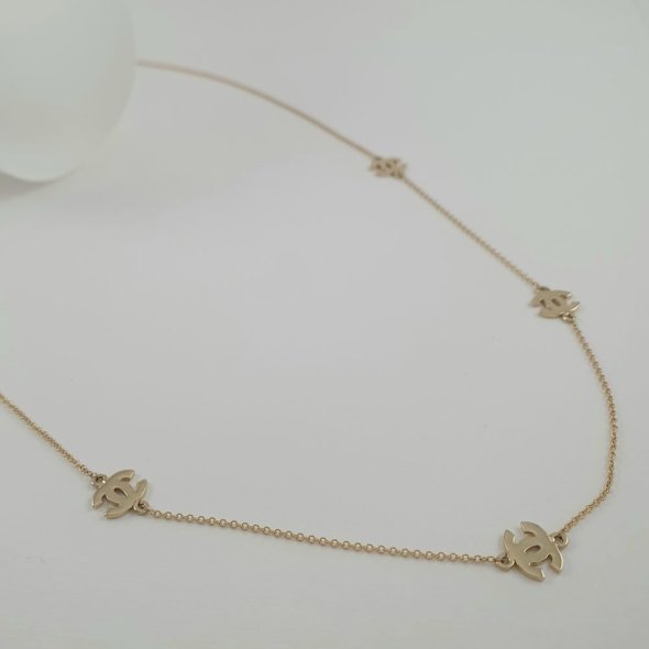 Κολιέ αλυσίδα χρυσό με μονογράμματα Chanel - ΚΙΤΡΙΝΟ, ΧΡΥΣΟΣ K14