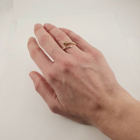 Δαχτυλίδι χρυσό πρόκα Cartier - ΚΙΤΡΙΝΟ, ΧΡΥΣΟΣ K14 - 3