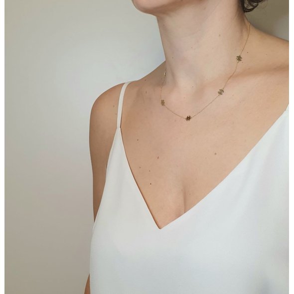 Κολιέ αλυσίδα χρυσό με μονογράμματα Chanel - ΚΙΤΡΙΝΟ, ΧΡΥΣΟΣ K14 - 2