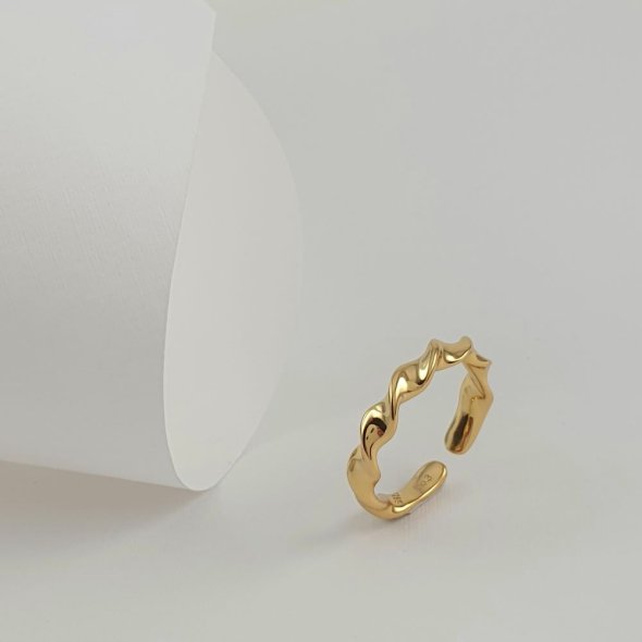 Δαχτυλίδι στριφτό ανοιχτό - ΚΙΤΡΙΝΟ, ΑΣΗΜΙ