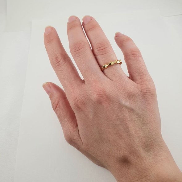 Δαχτυλίδι στριφτό ανοιχτό - ΚΙΤΡΙΝΟ, ΑΣΗΜΙ - 3