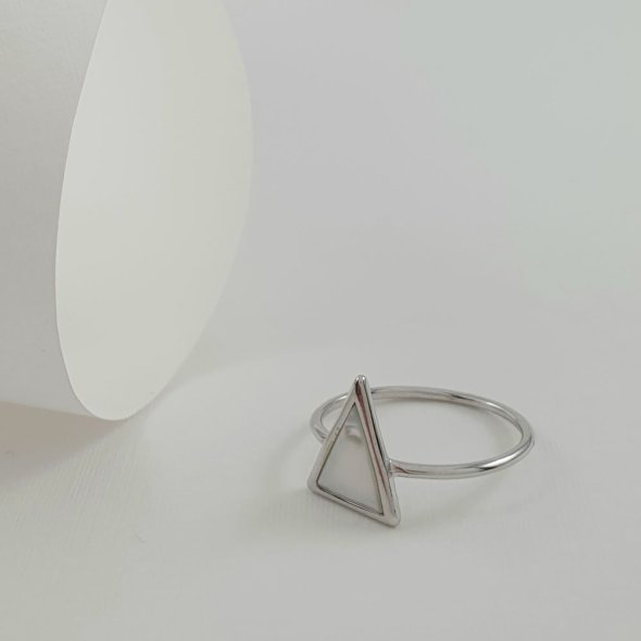 Δαχτυλίδι ασημένιο με Φίλντισι - ΛΕΥΚΟ, ΑΣΗΜΙ, MOTHER OF PEARL, WHITE - 1