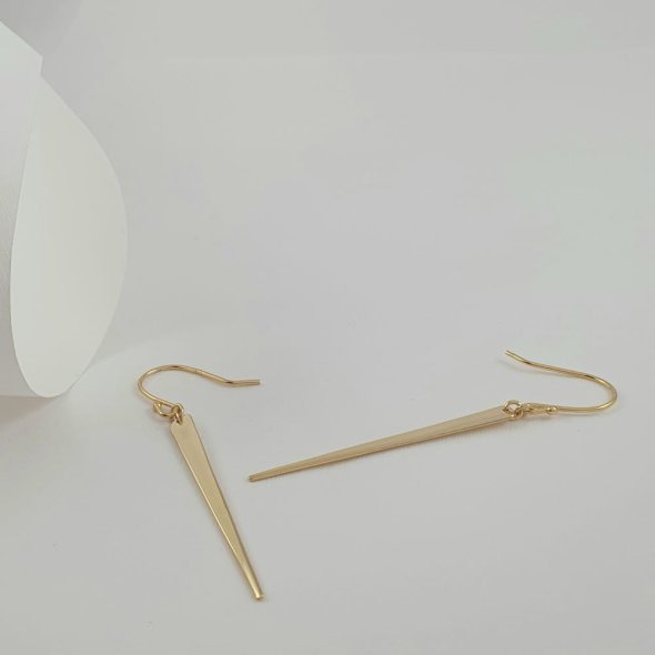 Σκουλαρίκια κρεμαστά σπαθί - ΚΙΤΡΙΝΟ, ΑΣΗΜΙ - 2