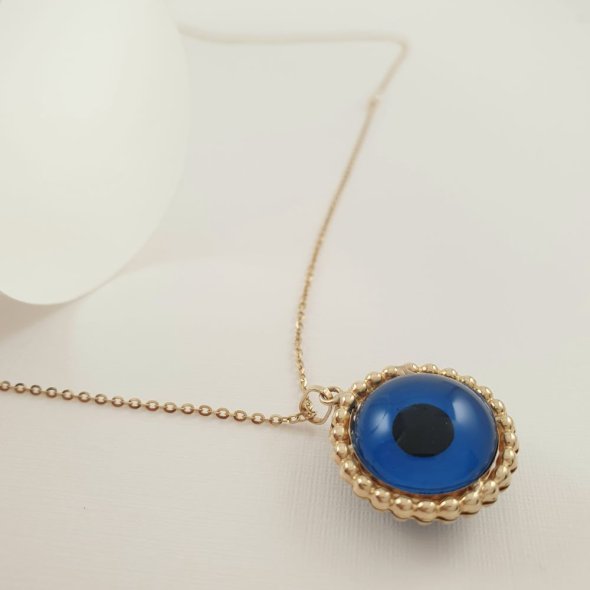 Μενταγιόν φυλακτό μάτι χρυσό με Μουράνο - ΚΙΤΡΙΝΟ, ΧΡΥΣΟΣ K9, ΜΟΥΡΑΝΟ, BLUE